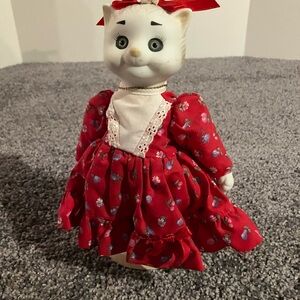 Vintage 1993 Dilly Dingle Dolls Vintage Cat Doll Stand Collectors